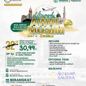 Paket Umroh Awal Musim 2025 1447H Hadis Wisata Royal Salam
